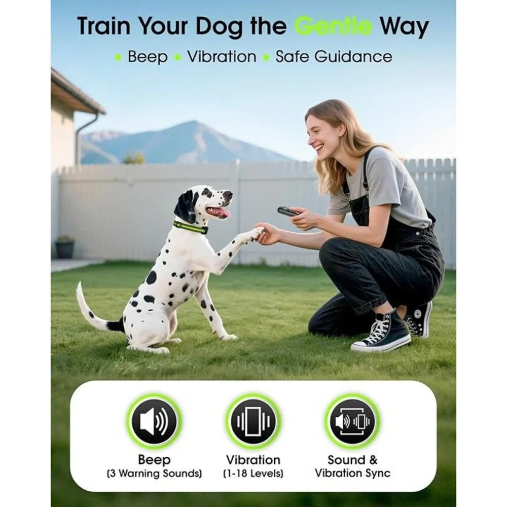 New Vibrating Dog Training Collar No Shock with Remote